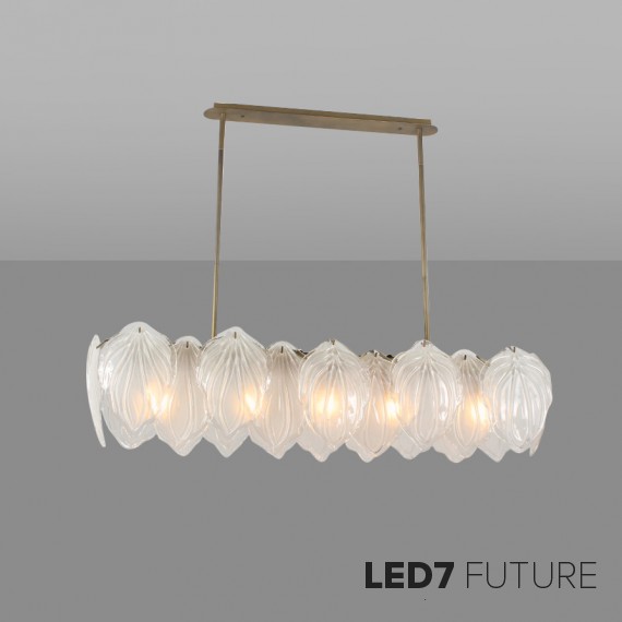 Loft Industry Modern - Glass Feathers Linear Chandelier 2